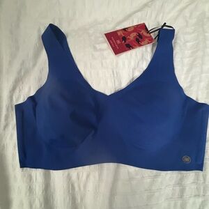 Honey Love V-Neck Bra Lift Wear Royal Blue Wireless Bra Size L NWT